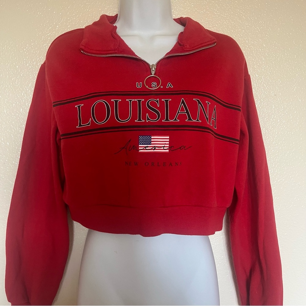 H&M LOUISIANA CROPPED SWEATSHIRT